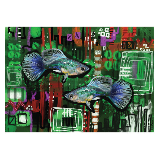 "zwei Fische" Kunstdruck A3