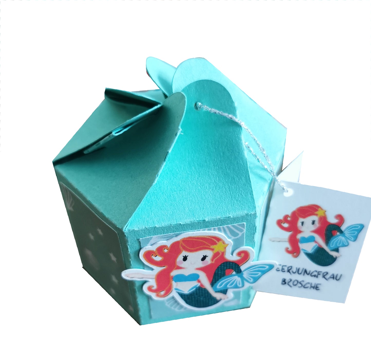Brosche Meerjungfrau mit Verpackung